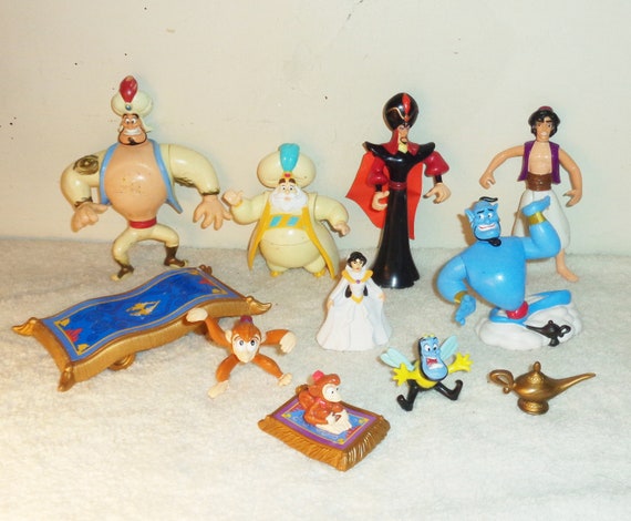 Set/10 Disney Aladdin Miniature Figurines / Disney Aladdin Mini Figurine  Set FRANCE / Walt Disney Animation Aladdin Collectibles / DISNEY -   France