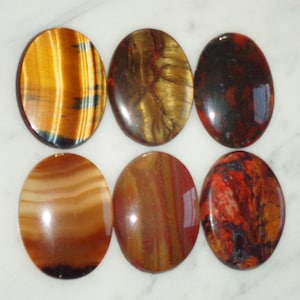 Polished Oval Stones ~ Tigers Eye & Agate&#39;s, Great for Jewelry Making