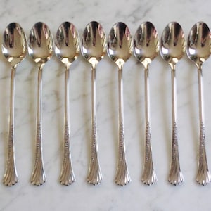 8 Oneida Distinction Deluxe HH Stainless Spring Glen 7 1/2 inch Ice Tea Spoons