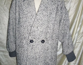 Saril 3/4 Coat in Black & white Plaid w 3M Thinsulate, Classic 1980s Sz 10 Reg