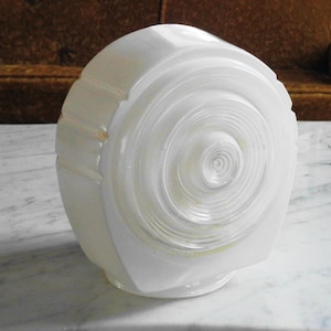 Bullseye Glass White & Clear Replacement vintage Light Cover for Wall Sconce Fixture