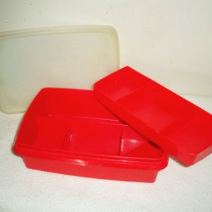Vintage Stow N Go Red Tupperware Rummage Sale Money Holder 767-14
