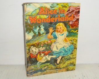 1955 Alice au Pays des Merveilles #1616 Whitman Book 20,2 x 15,2 cm (20,12) x 5 5/8 pouces, livre de chapitres relié