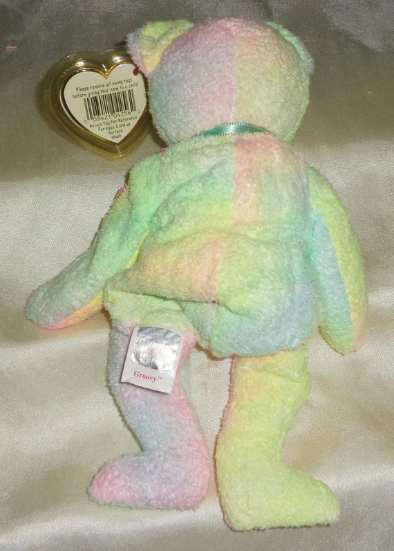 Ty Beanie Baby Groovy Bear January 10, 1999 W Error Tags PE