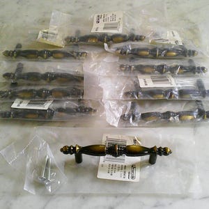 10 tiradores de latón para cajones y armarios Amerock #3468, bicolor.