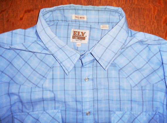ヴィンテージ Ely Cattleman トールマン 2XLT スナップ留め ブルー