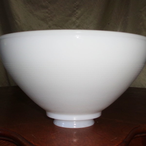 Allegheny 5 Large 10 x 5 3/8in Torchiere Milk Glass Lamp Diffuser w Mini Waffle Pattern Shade for Stiffel Rembrandt Lamps