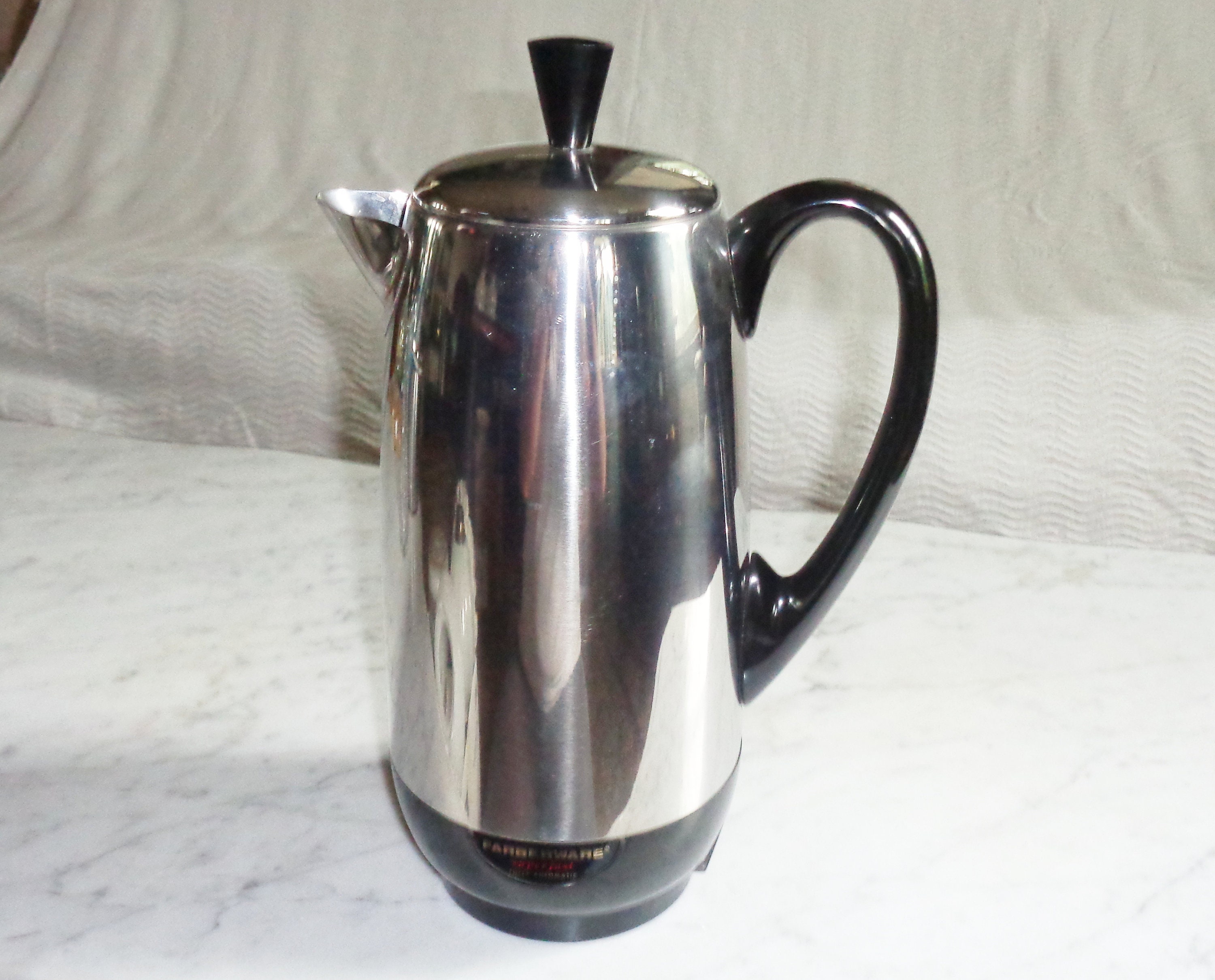Vintage Farberware 142B Super Fast Electric 12 Cup Coffee Percolator Pot  Stainless Steel USA Tested Working Clean 