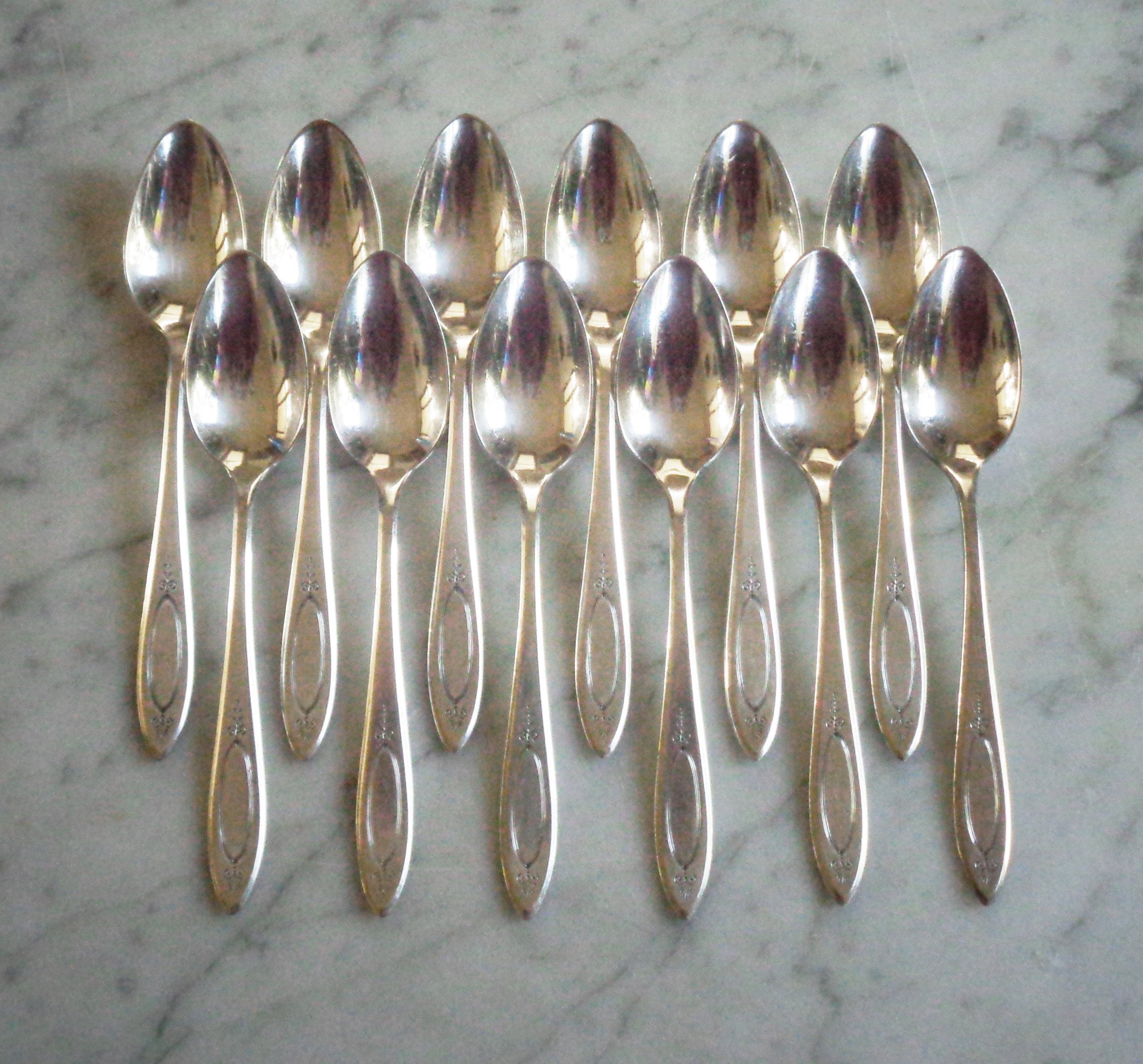 ADAM Community Silver Plate 5 1/8 Inch Set of 12 ~ 5 O'clock