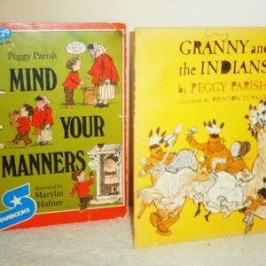 2 RARE SC Peggy Parish BooksTM Mind Your Manners & Grandma and The Indians