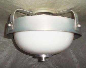Rambusch Flush Mount Ceiling Fixture: MCM Industrial Steampunk Light