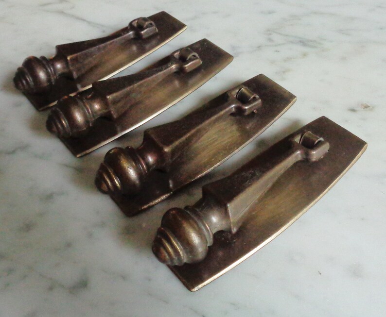 3 Inch Tear Drop Bail Knocker Drawer Pulls W Back Plates #7642 Vintage ...