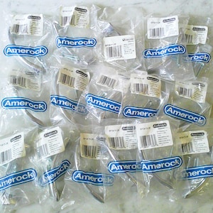 16 Amerock 3415 Schuine verchroomde gebogen boomerangvormige ladehandgrepen NOS 3 5/8", Vintage