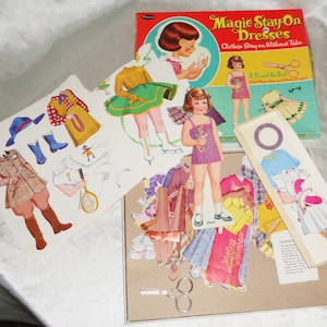 1960 Whitman Magic Stayt on Dresses #4626 Paperdoll Set w Original Scissors