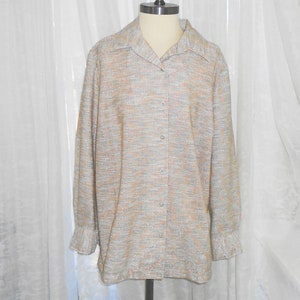 Metallische karierte Bluse Vintage hinzugefügt Abmessungen sz44 Beige - 90 % Polyester 10 Metallic