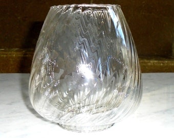 Clear Optic Glass Hurricane Light Fixture Glass Replacement Shade Cover Vintage