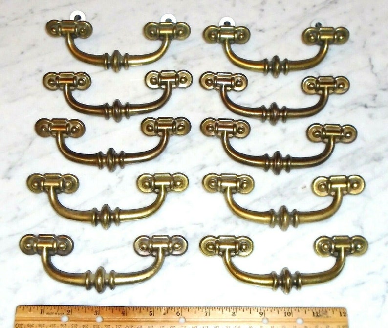 Bail Kbc Keeler Brass Cabinet Drawer Pull Handles 6 3 8in Etsy