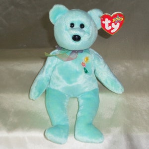 Ty Beanie Babies Baby 2000 Ariel bear w Error Tags PE Pellets "4GBD7BF0" in tag