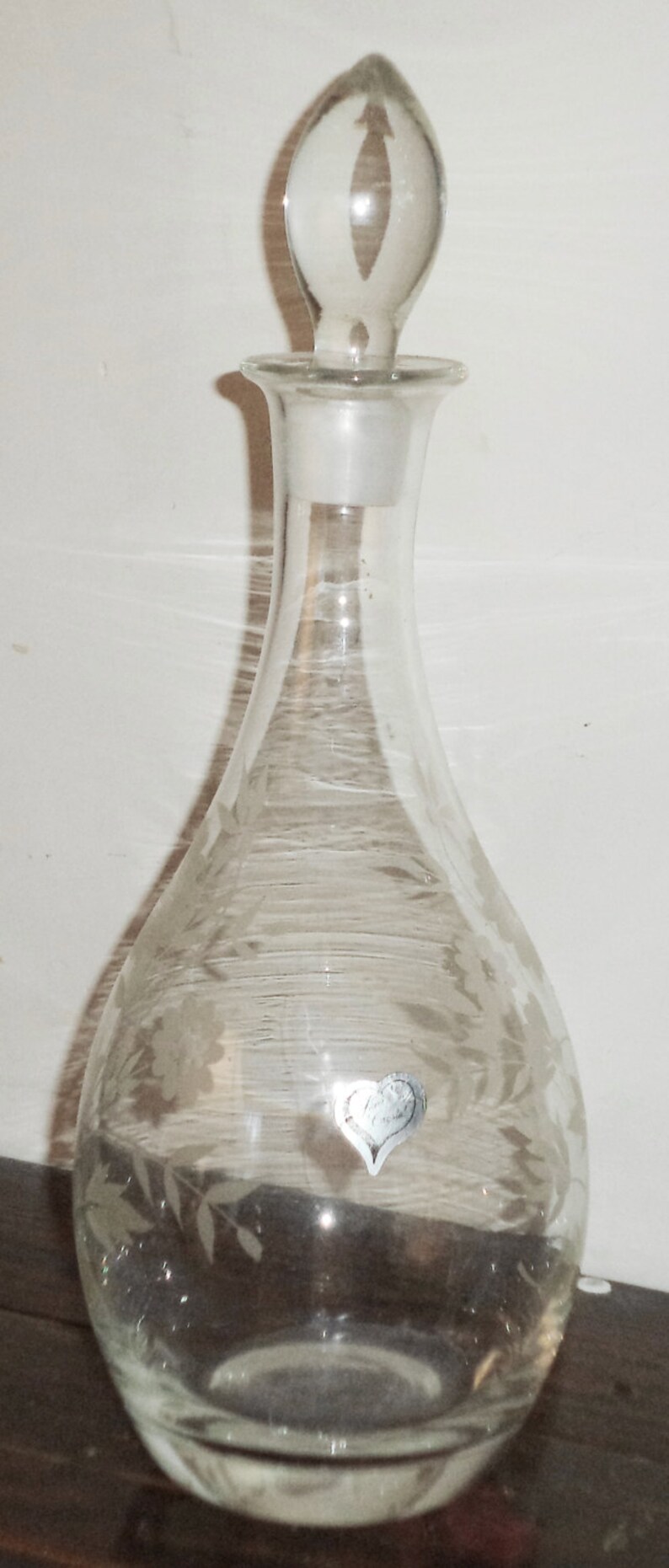 Javit Lead Crystal Turkey Wine Decanter W Stopper Etched Etsy
