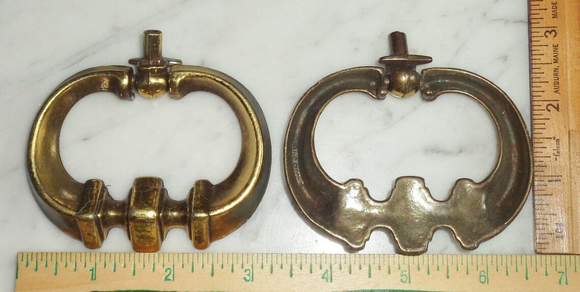 Ring Drop Bail Knocker Door Drawer Pulls Set of 2 Vintage 3 Etsy