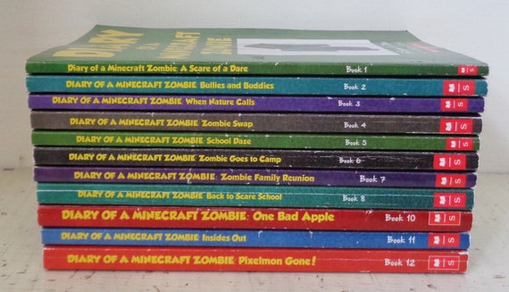 Diary of A Minecraft Zombie Scholastic SC Book Lot ~ Volumes 1-8