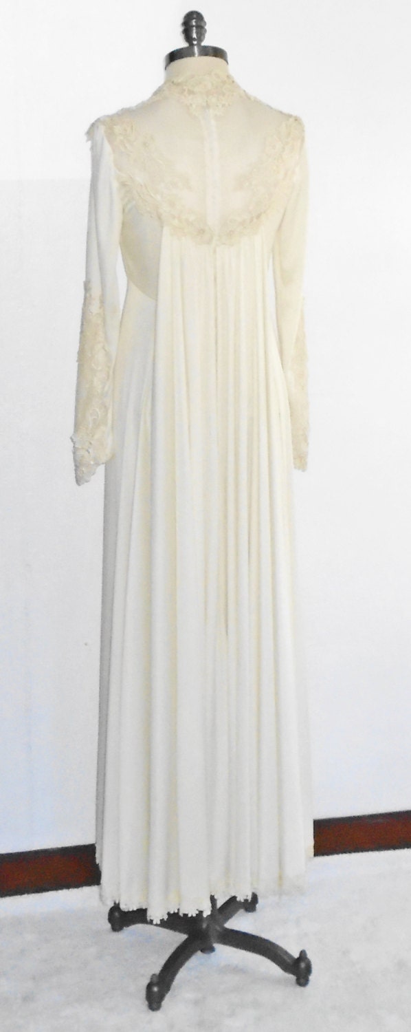 Wedding Dress 1970s Full Length off White W Lace Trim - Etsy