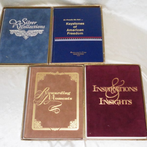 1980s Shaw Barton Book Set ~ Rewarding Moments, Inspirations and Insights, Silver Recollections & Keystones of American Freedom