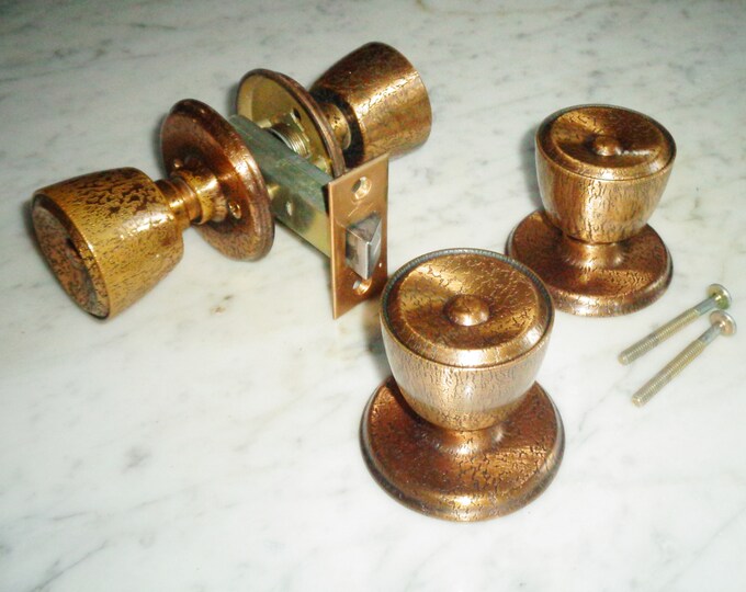 Weiser Textured Copper Carriage House Style Dummy Lock Copper Door Knob ...