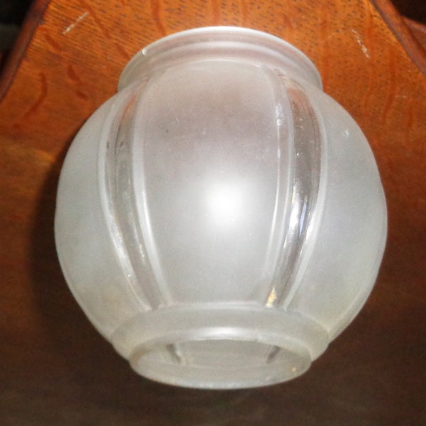 Frosted & Clear Paneled Open Glass Replacement Ball Orb Globe for Light Fixture or Lamp