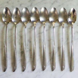 Oneida Community Stainless Twin Star 7 1/2 inch Set of 8 Ice Tea Spoons