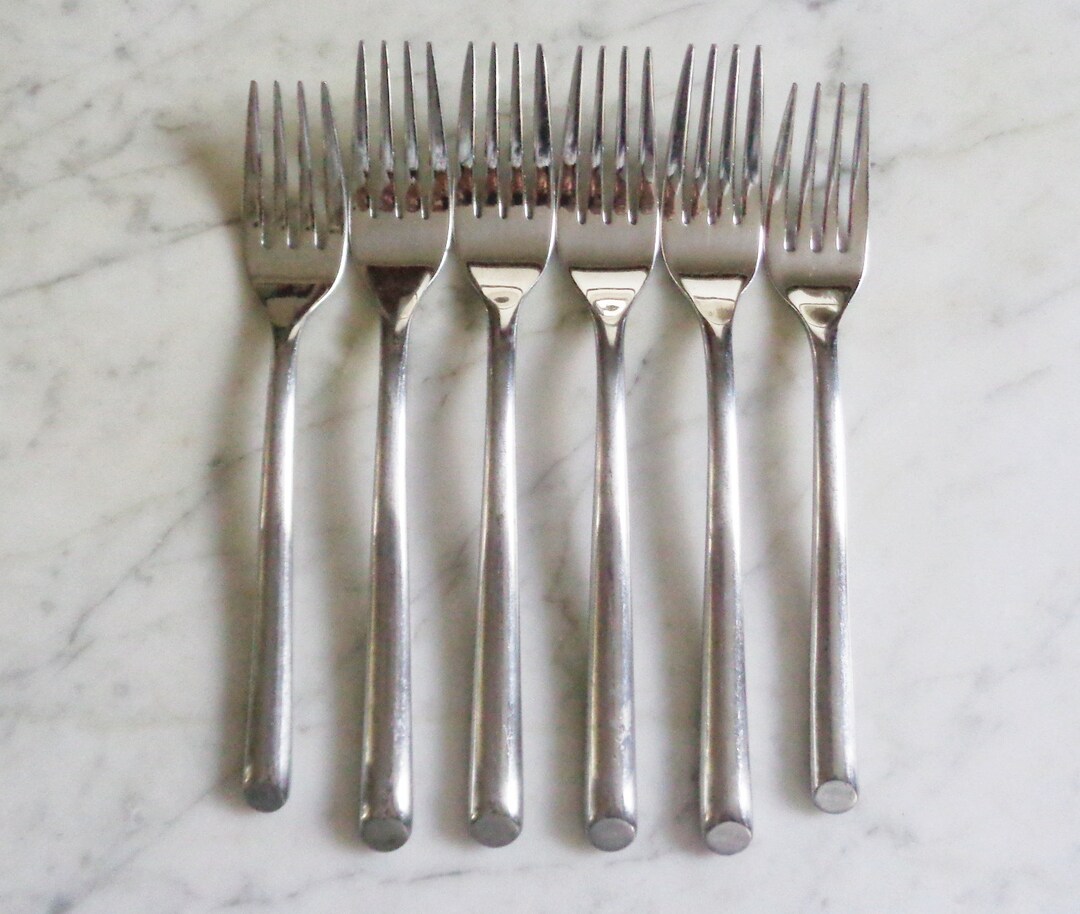 Mikasa Satin Wave Stainless Set of 4 Dinner Forks & 2 Salad Forks Etsy
