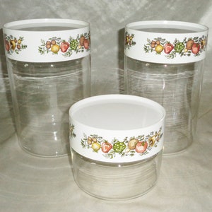 Pyrex Ware Gewürz des Lebens 3-teiliges Dosen-Set mit Deckeln