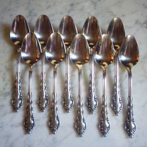 10 MELODY Stanley Roberts Rogers Stainless Steel 7 1/4 inch Table Soup Spoons