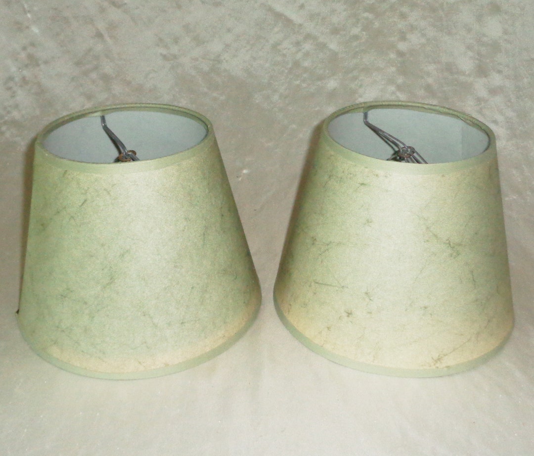 Lamp Shades That Attach Over the Light Bulb, Green Cardboard Style, Set