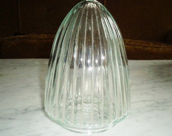 Copertura per lampada a cono in vetro trasparente da 6 1/4 pollici, stile industriale, con bordo di fissaggio da 3 1/4 pollici.