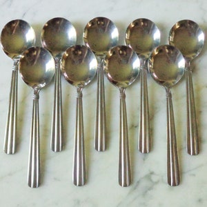 Northbay Oneida China 5 3/4 inch set of 9 Bouillon Cream Soup Spoons