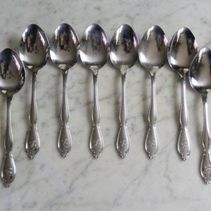Customcraft Stainless Korea CUS11 Mono B 7 inch Set of 8 Table Soup Spoons