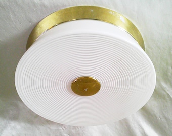 1957 John C Virden Lighting 12inch Brass MCM Flush Mount Atomic Light Fixture #1