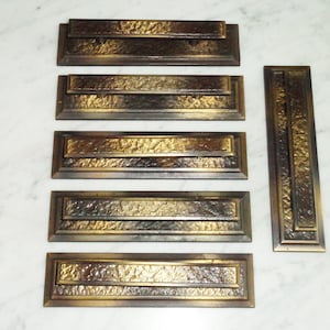 Amerock Colonial English Textured Brass Cabinet Drawer Pull Handles set of 6 Vintage MidCentury