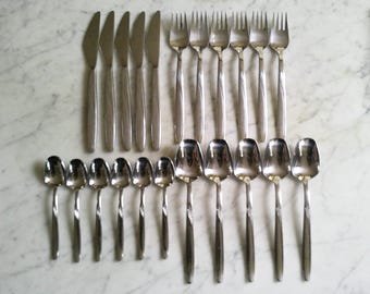 Amboss Austria Juego de cubiertos MCM de acero inoxidable Rostfrei de 23 piezas