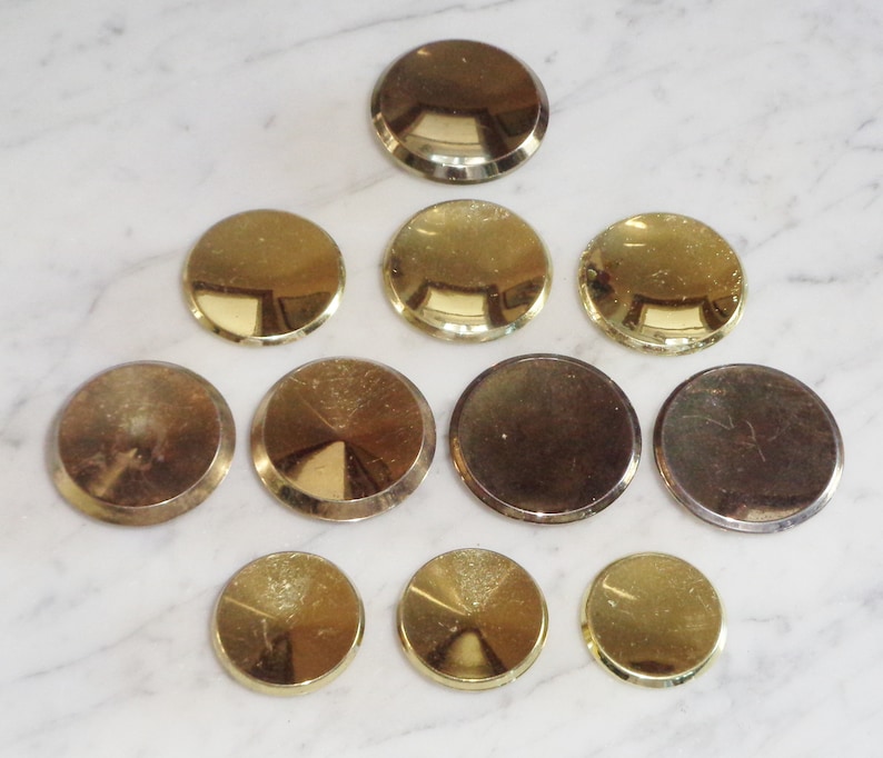 Brass Gold Spotlight Concave Drawer Pull Knobs Mixed Etsy