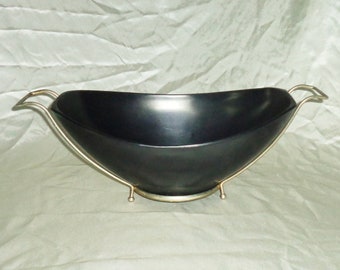 Styson Art Prod 1956 Melmac Servierschüssel mit Metallständer