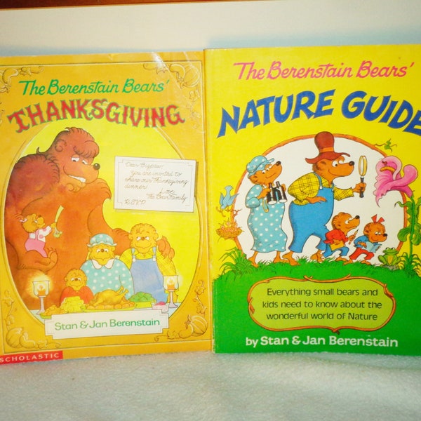 Berenstain Bears Thanksgiving 1997 and Nature Guide Books Vintage 1984 Oversized Softcovers