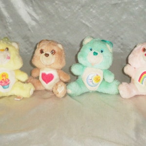 Care Bear 6-7 inch Bedtime Birthday Tenderheart & Cheer Bears Vintage 1983