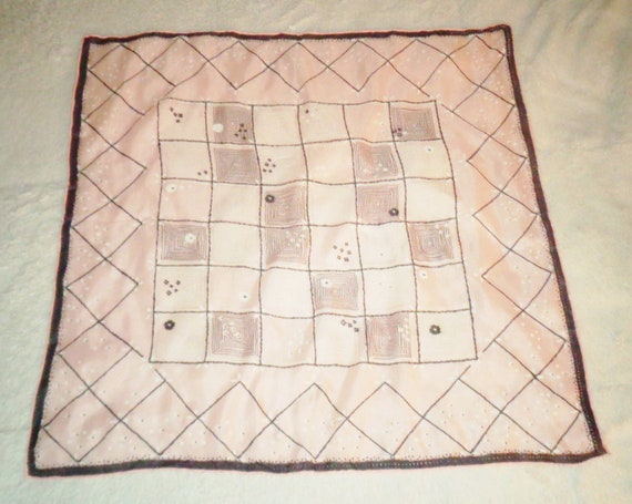 Pink Black & White Checkerboard Scarf 23x22 inch … - image 3