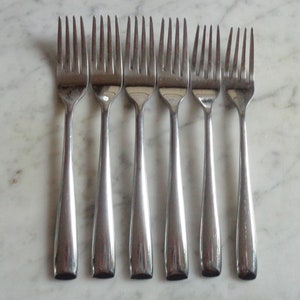Cambridge Rachel Slant Tip Stainless Shiny Set of 6 Salad Dessert Forks