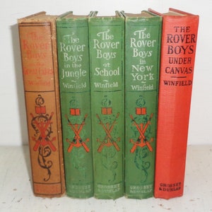 The Rover Boys 1899-1919 HC Books by Arthur Winfield~ In The Jungle, in New York, At School, Great lakes & Under Canvas