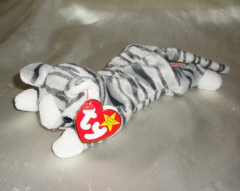 Ty Beanie Babies Baby 1997 Prance The Cat Birthday November 20, 1997 Error Tags PE Pellets