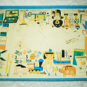 Spelling School Pressman Toy Corp #2285 Schootbureaubladstandaards met inklapbare poten - 20 x 13 x 7 3/4 inch afbeelding 3