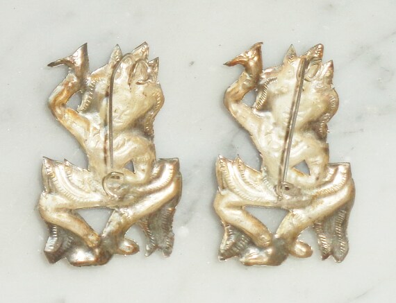 Brooch Siam Silver Niello Asian Dancer & Palace B… - image 5